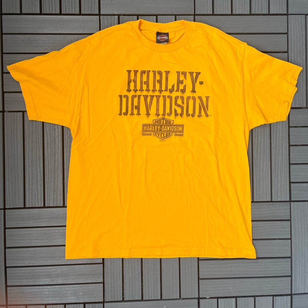 HARLEY-DAVIDSON MENS XLARGE TSHIRT YELLOW 2006 BURLINGTON NORTH CAROLINA